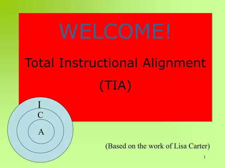 welcome total instructional alignment tia