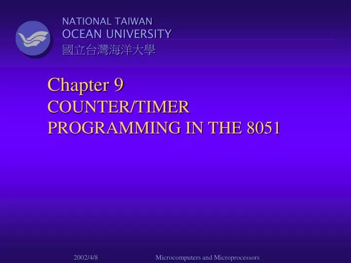 chapter 9 counter timer programming in the 8051