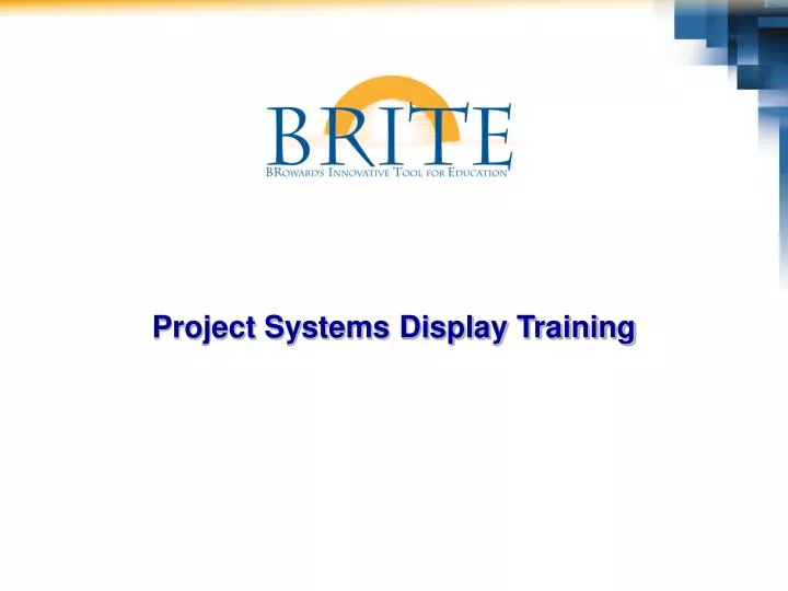 project systems display training