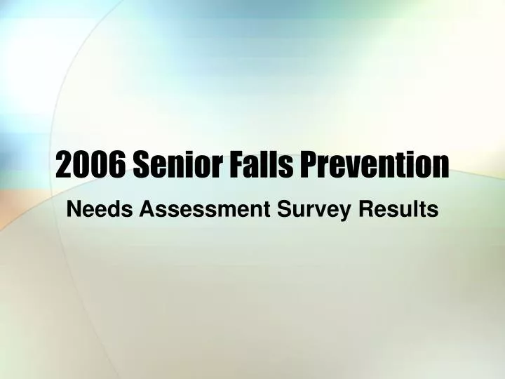 2006 senior falls prevention