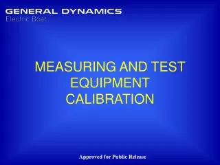 MEASURING AND TEST EQUIPMENT CALIBRATION