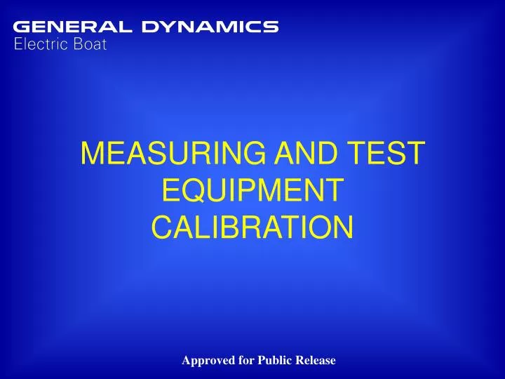 measuring and test equipment calibration