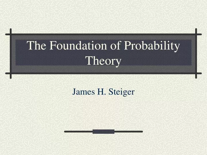 the foundation of probability theory