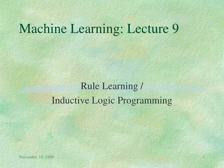 machine learning lecture 9