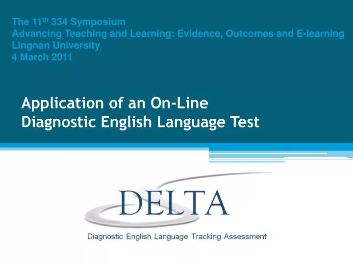 application of an on line diagnostic english language test