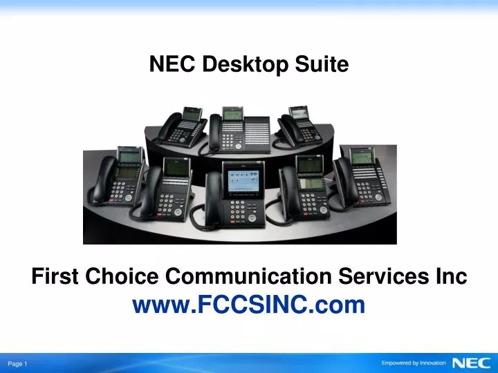 nec desktop suite first choice communication services inc www fccsinc com