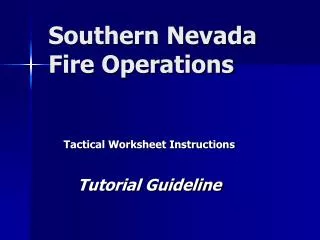 Southern Nevada Fire Operations