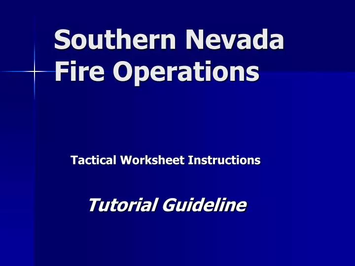 southern nevada fire operations