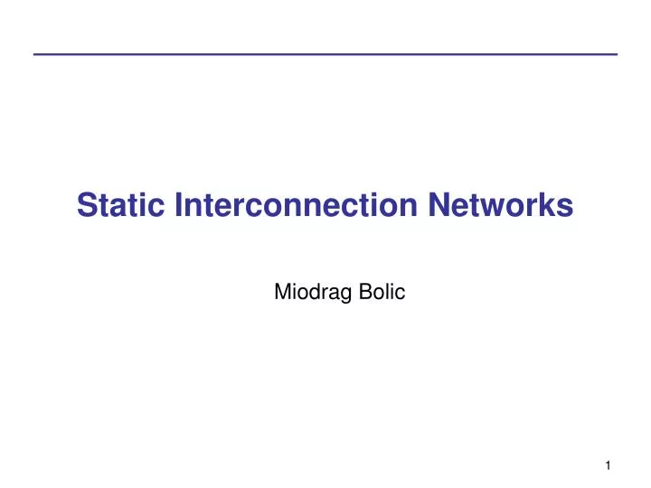 static interconnection networks