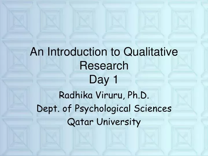 an introduction to qualitative research day 1