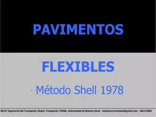 Diseño de Pavimentos Flexibles: Método Shell