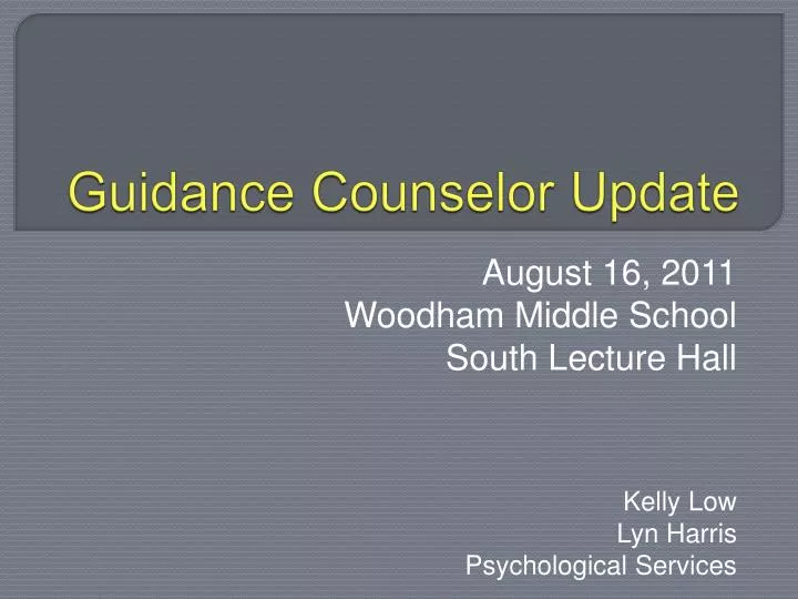 guidance counselor update