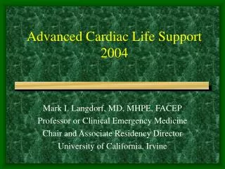 Advanced Cardiac Life Support 2004