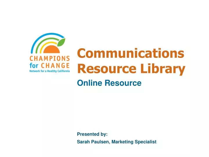 communications resource library