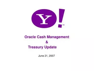 Oracle Cash Management &amp; Treasury Update