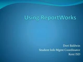 Using ReportWorks