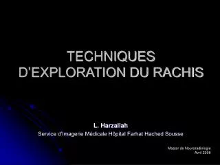 techniques d exploration du rachis