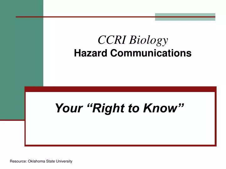 ccri biology hazard communications