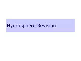 Hydrosphere Revision