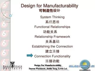 Design for Manufacturability ??????