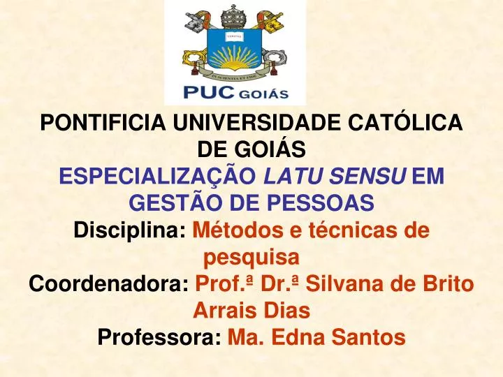 disciplina: Metodologia Científica - ppt carregar