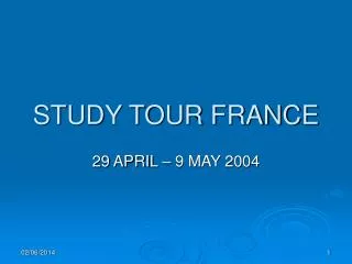STUDY TOUR FRANCE