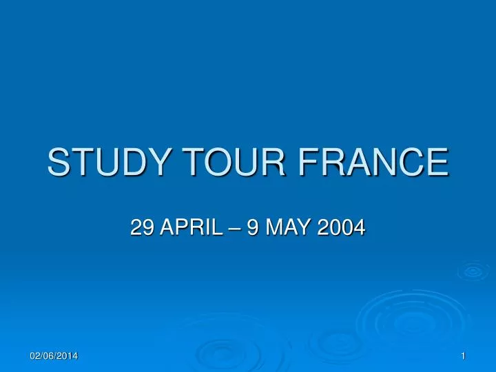 study tour france