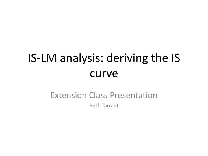 is lm analysis deriving the is curve
