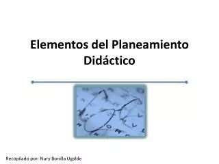 elementos del planeamiento did ctico