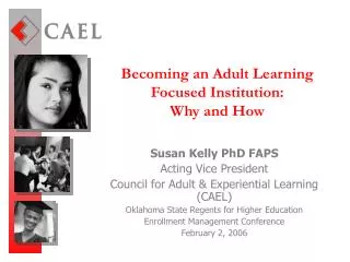 Becoming an Adult Learning Focused Institution: Why and How