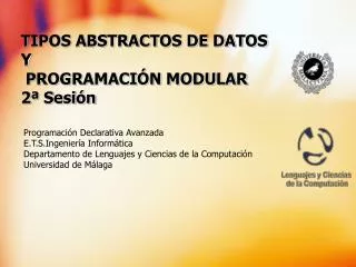 tipos abstractos de datos y programaci n modular 2 sesi n