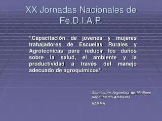 xx jornadas nacionales de fe d i a p