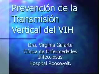 Prevención de la Transmisión Vertical del VIH
