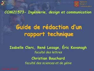 guide de r daction d un rapport technique