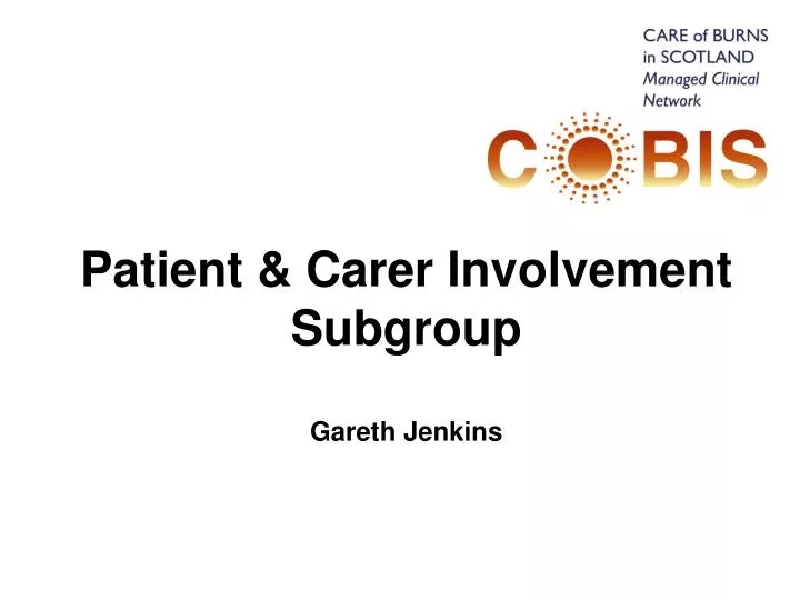 patient carer involvement subgroup gareth jenkins