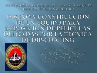 UNIVERSIDAD NACIONAL DE SAN AGUSTIN DE AREQUIPA ESCUELA PROFESIONAL DE FISICA