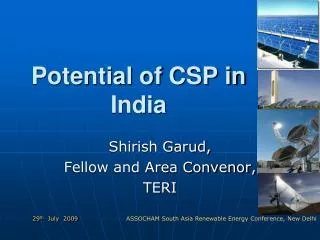Potential of CSP in India