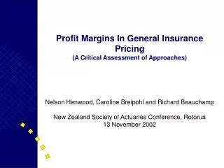 Profit Margins In General Insurance Pricing (A Critical Assessment of Approaches)