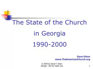 The State of the Church in Georgia 1990-2000