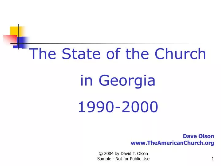 the state of the church in georgia 1990 2000