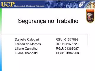 seguran a no trabalho