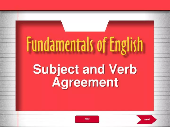 subject and verb agreement