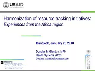 Harmonization of resource tracking initiatives: Experiences from the Africa region