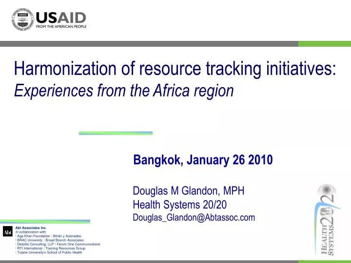 harmonization of resource tracking initiatives experiences from the africa region