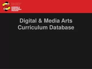 Digital &amp; Media Arts Curriculum Database