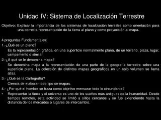 Unidad IV: Sistema de Localización Terrestre