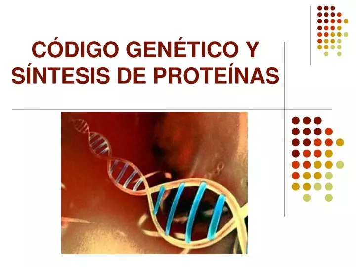 c digo gen tico y s ntesis de prote nas