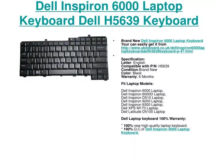 dell inspiron 6000 laptop keyboard dell h5639 keyboard