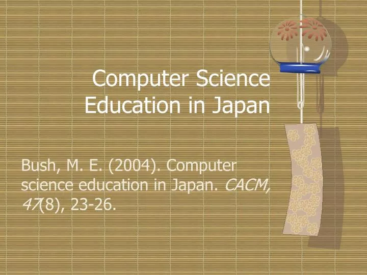 computer science education in japan