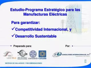 Estudio-Programa Estratégico para las Manufacturas Eléctricas